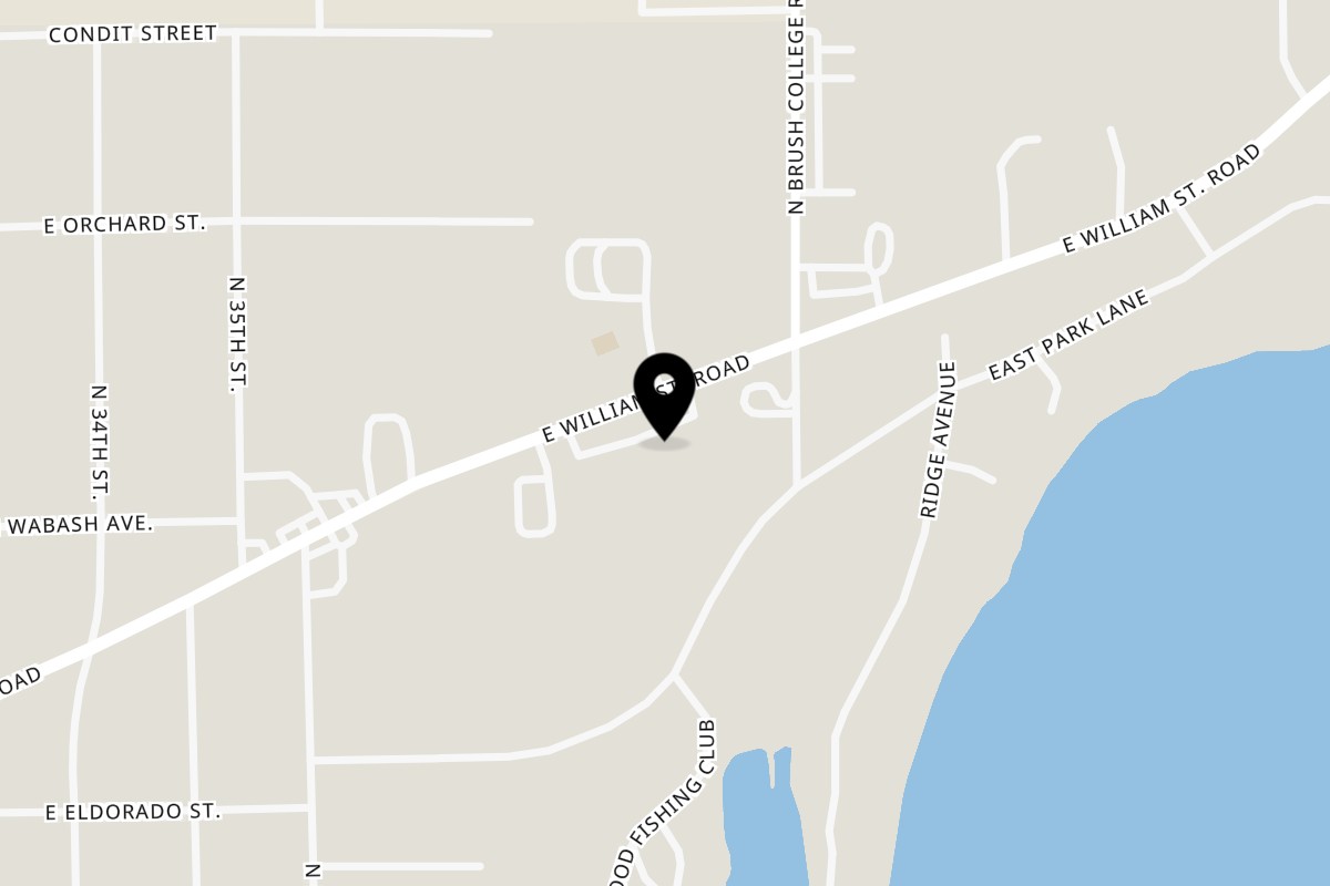 Map showing the location of New Moon Cafe on 3747 E William Street Rd in Decatur
